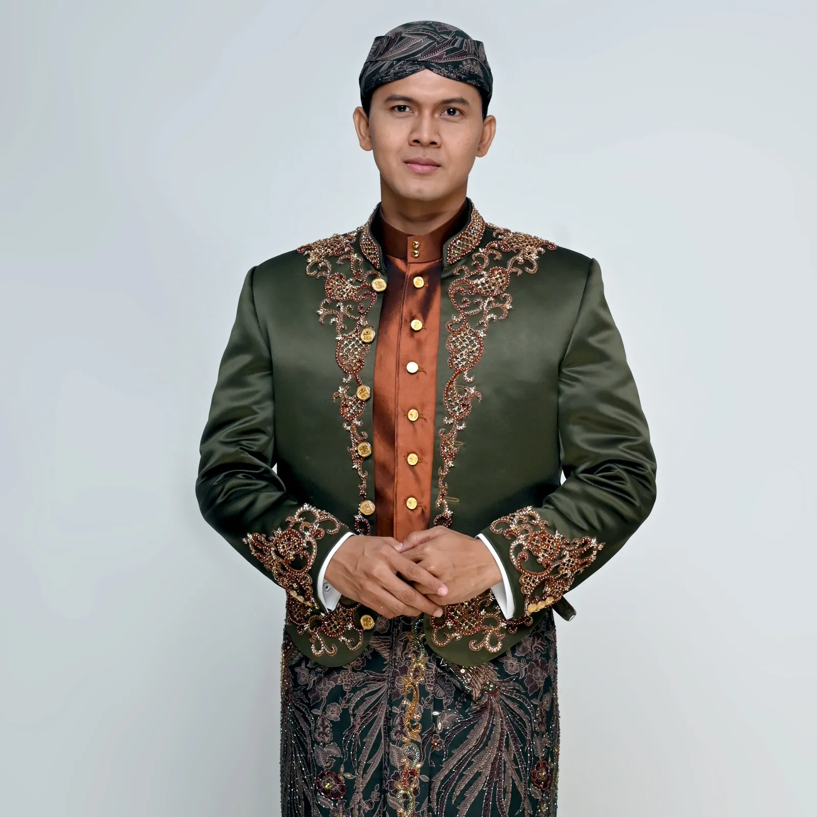 (BJ-179) Beskap Pengantin Hjau Tembaga Indies