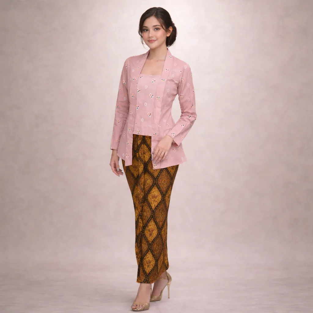 (BT-048) Kebaya Bridesmaid/Engagement/Graduation Jumputan Coklat Muda