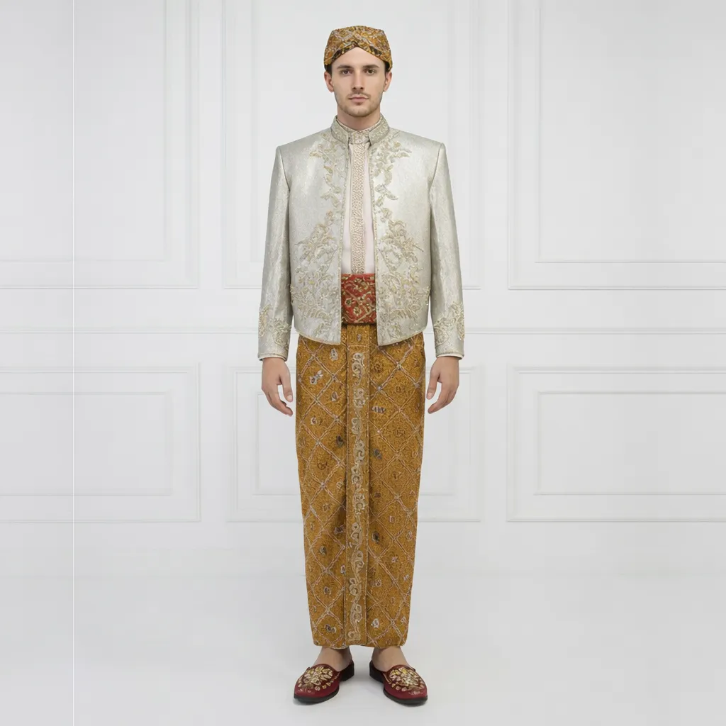 (BJ-205) Beskap Pengantin Nude Champagne New