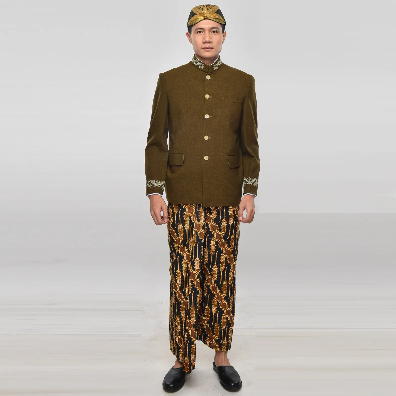 (ATS-011) Beskap Hijau Lumut Bordir