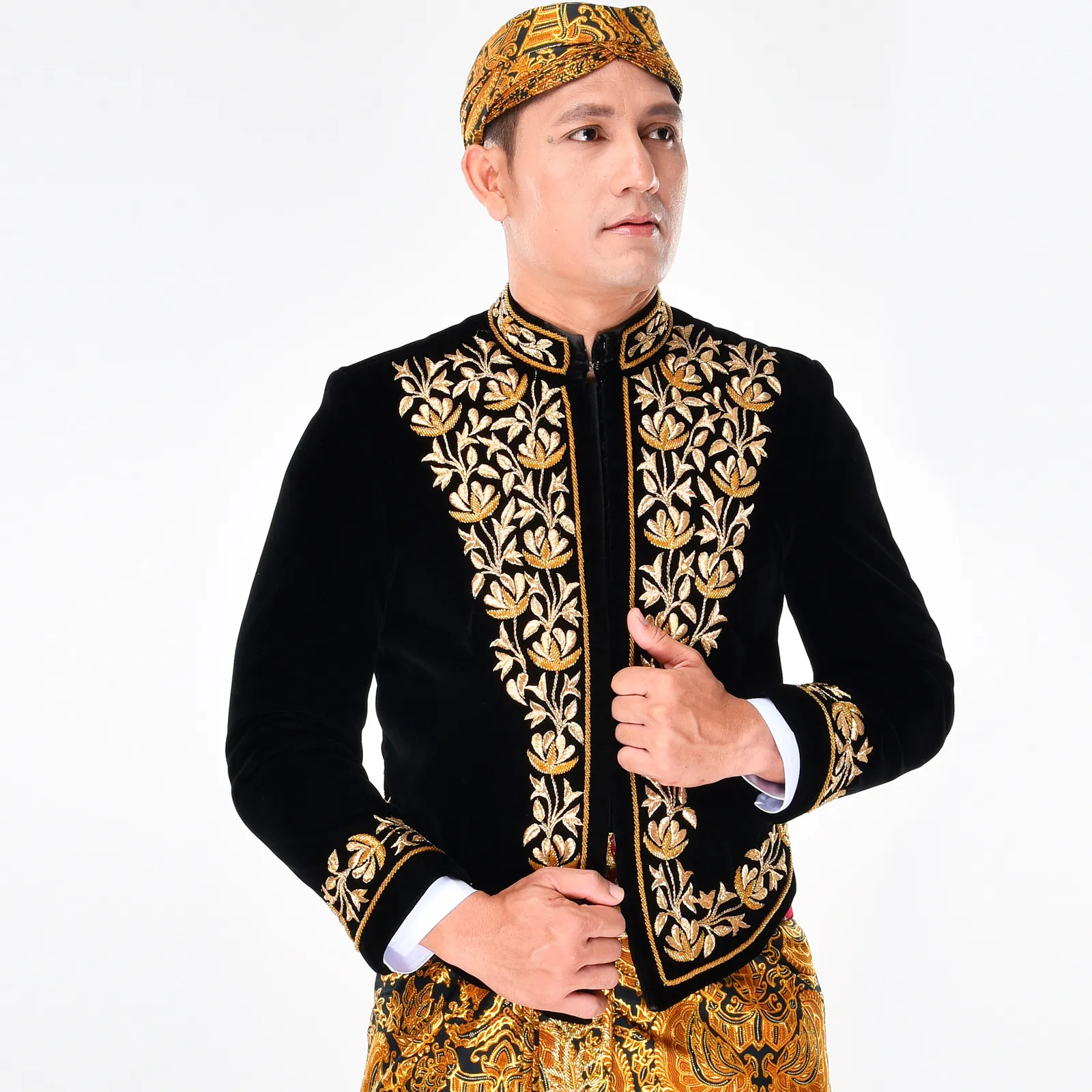 (BJ-020) Beskap Pengantin Bludru Hitam Andya