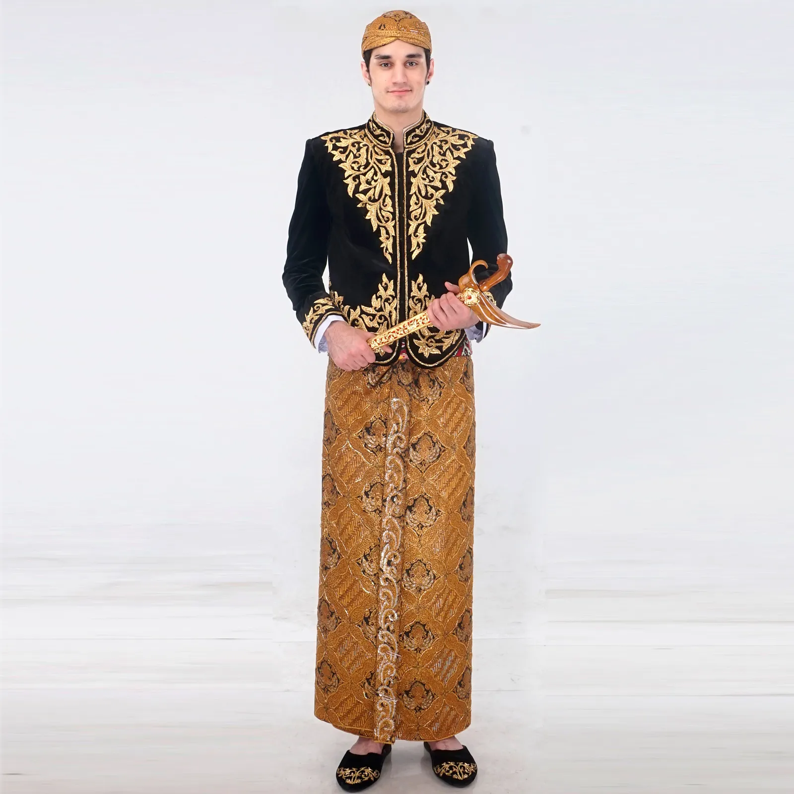 (BJ-025) Beskap Pengantin Bludru Hitam Dimas