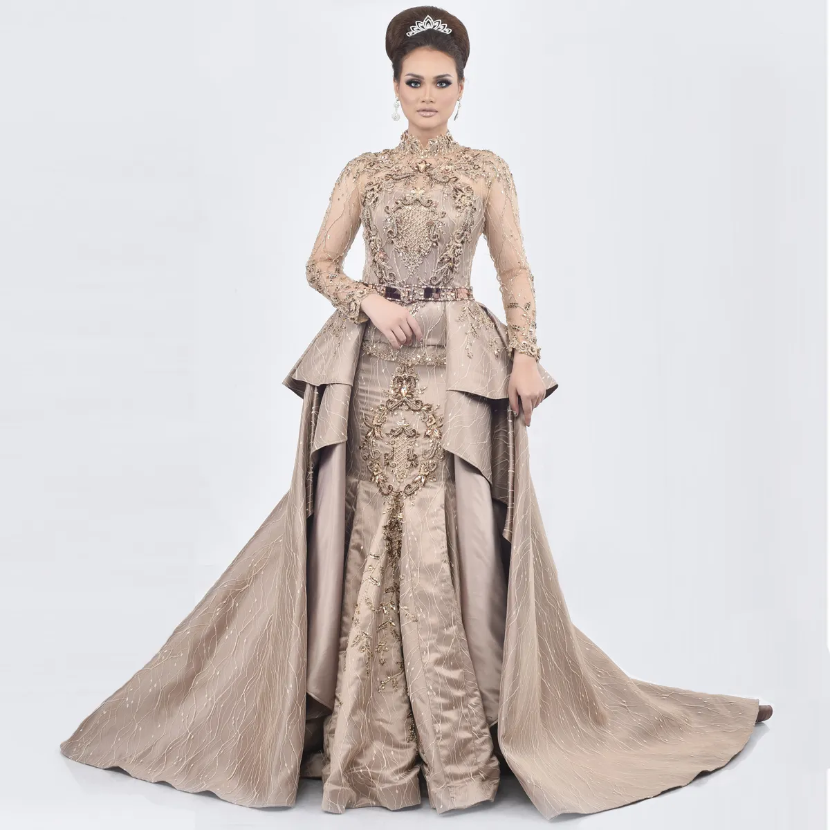 (KE-039) Kebaya Pengantin Coklat Tembaga Indies