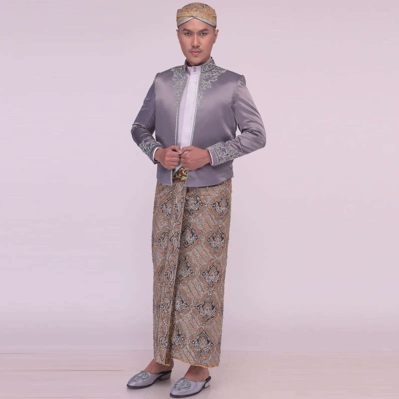 (BJ-158) Beskap Pengantin Abu-Abu Stefani (II)