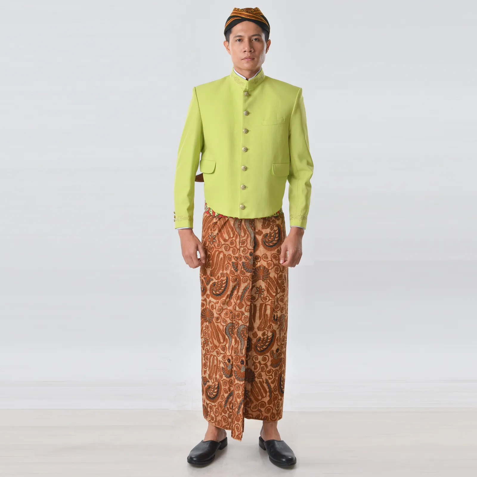 (ATJ-013) Beskap Hijau Escada Bordir Atela