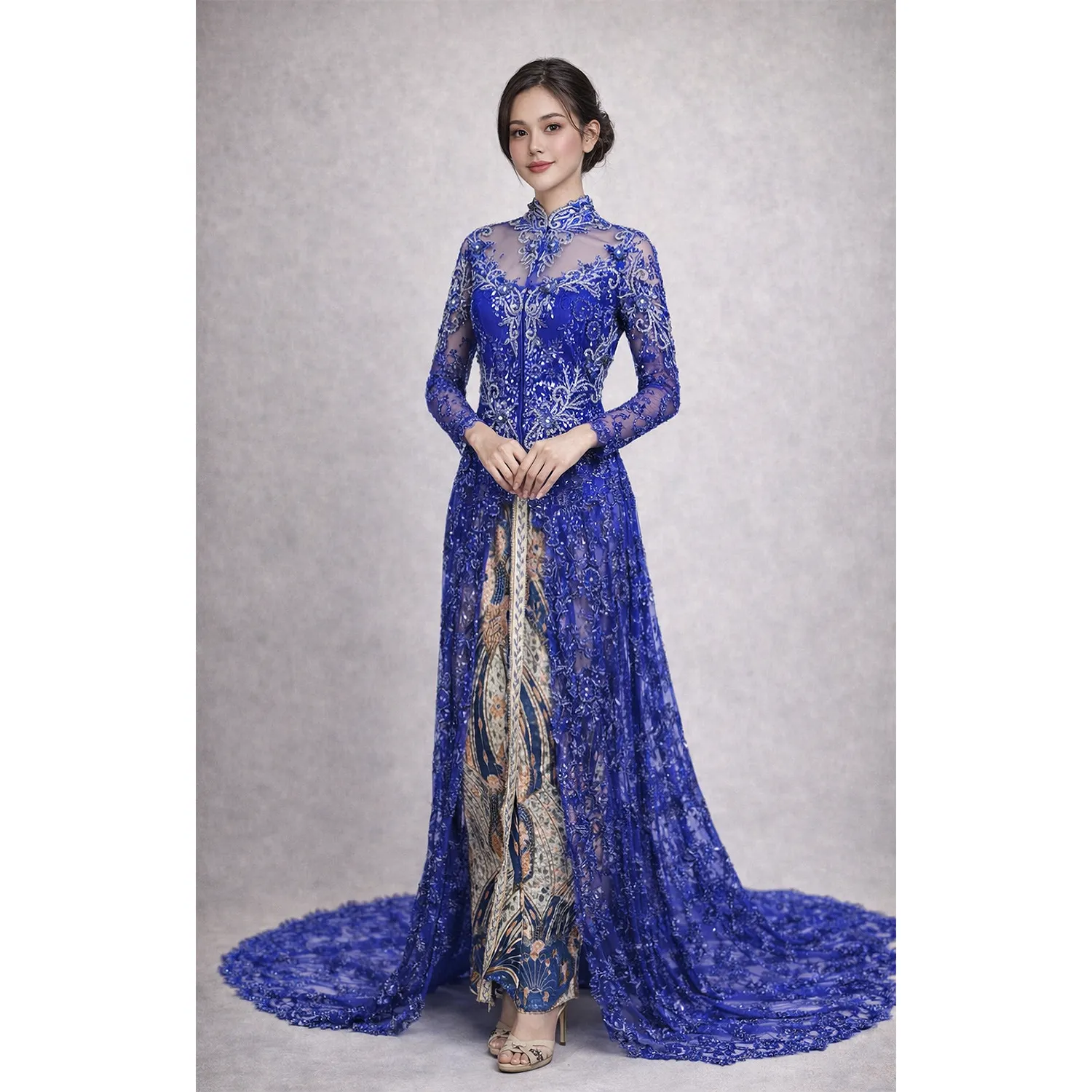 (KR-006) Kebaya Pengantin Biru Electric Yuri