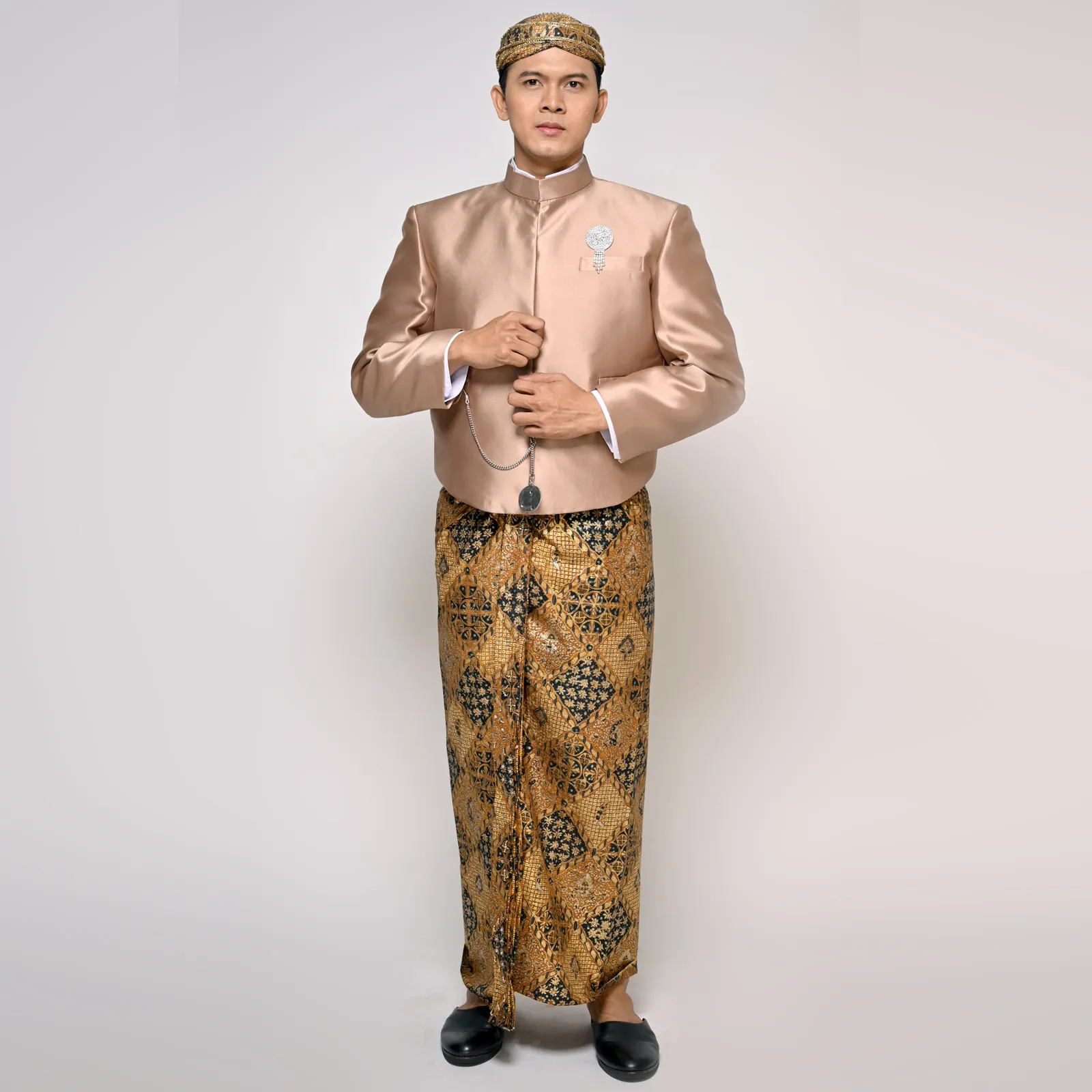 (ATJ-044) Beskap Coklat Khaki Polos Atela