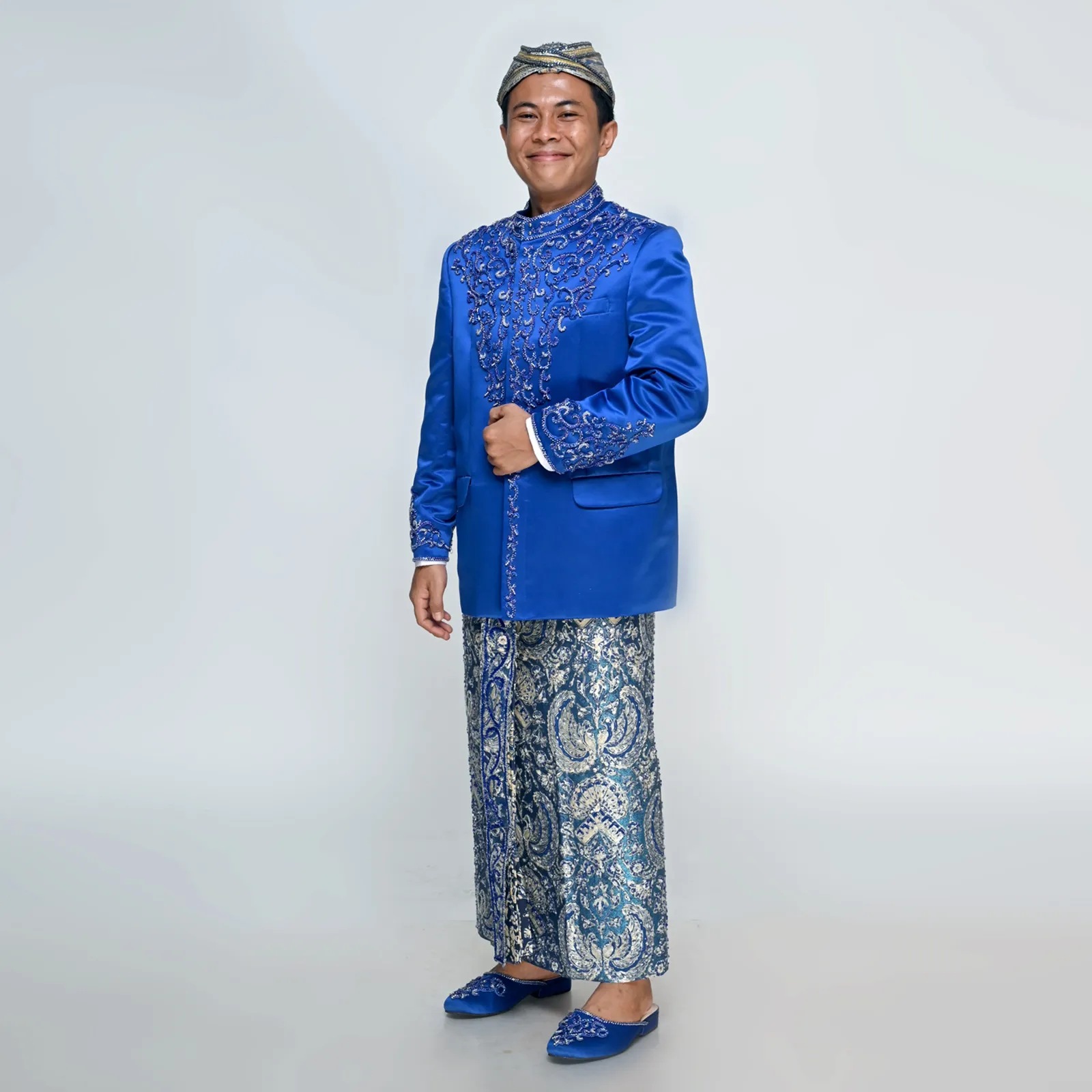 (BS-166) Beskap Pengantin Biru Electric Kiki