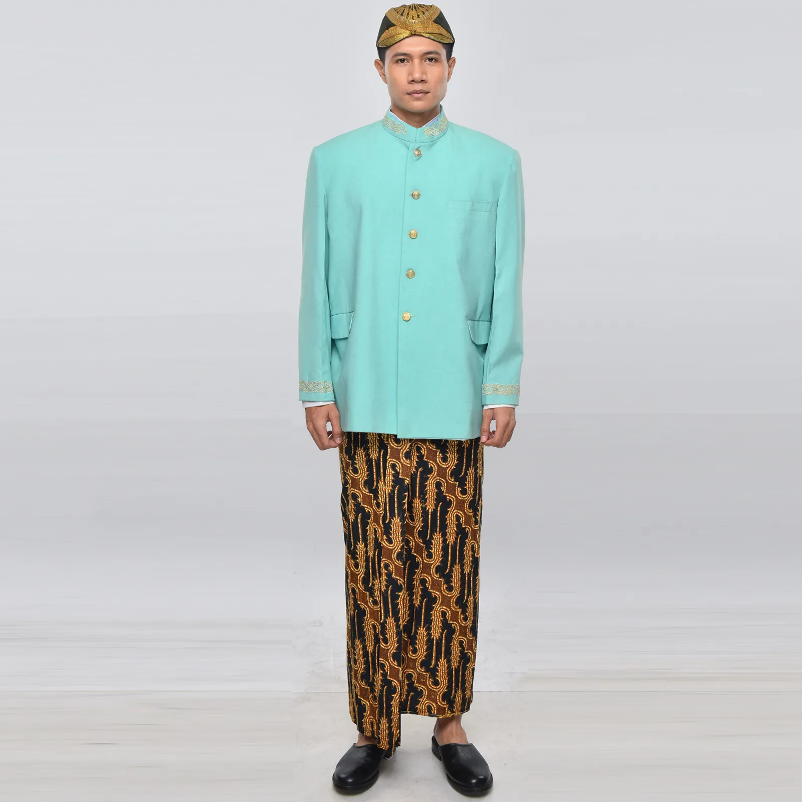 (ATS-013) Beskap Hijau Toska Bordir