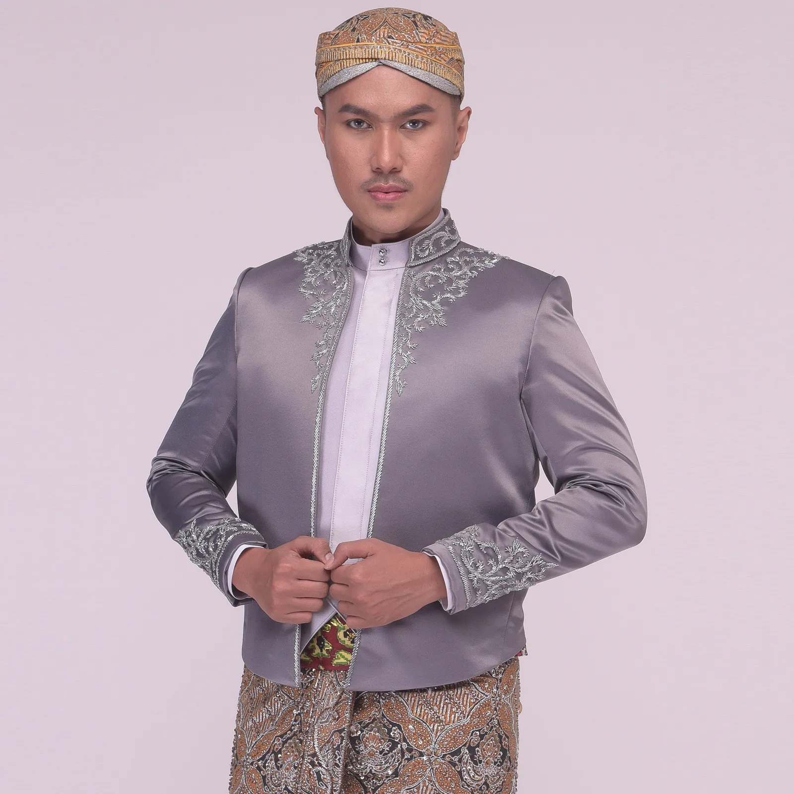 (BJ-158) Beskap Pengantin Abu-Abu Stefani (II)