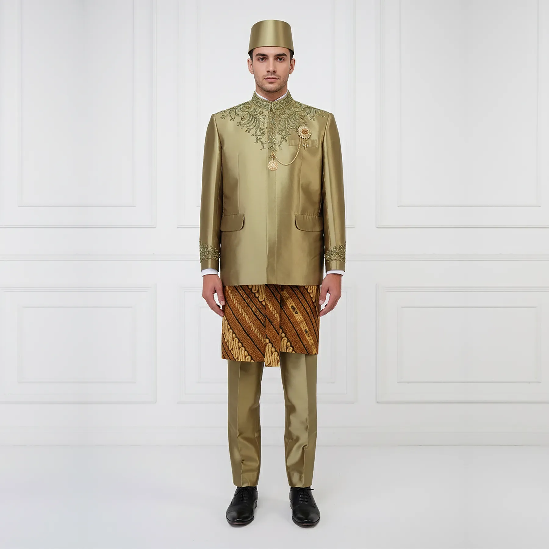 (BOS-053) Beskap Hijau Terang Payet Baru