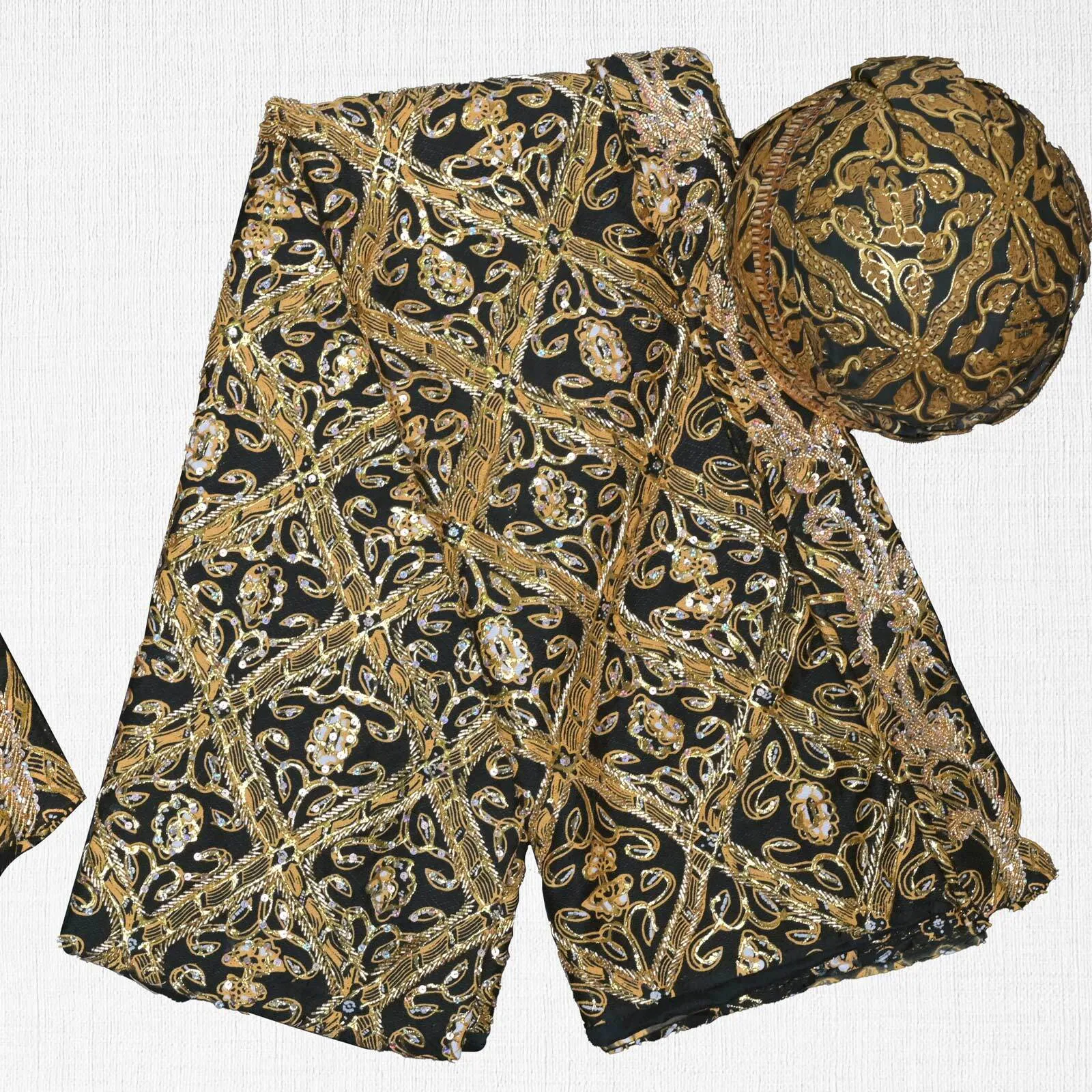 (KAM-155) Kain Pengantin Sunda/Solo Sidoasih Trully Hitam Emas