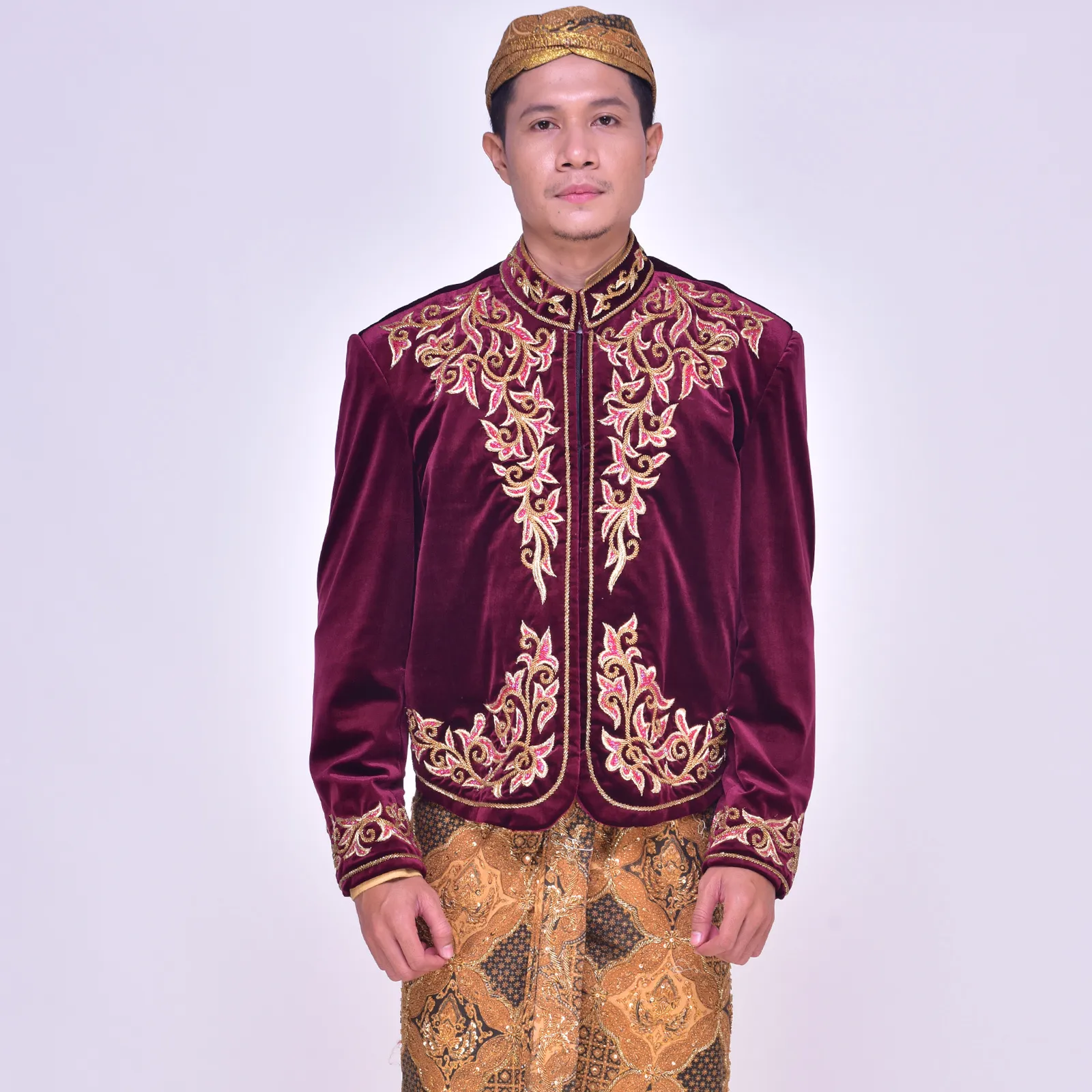 (BJ-117) Beskap Pengantin Bludru Ungu Bima