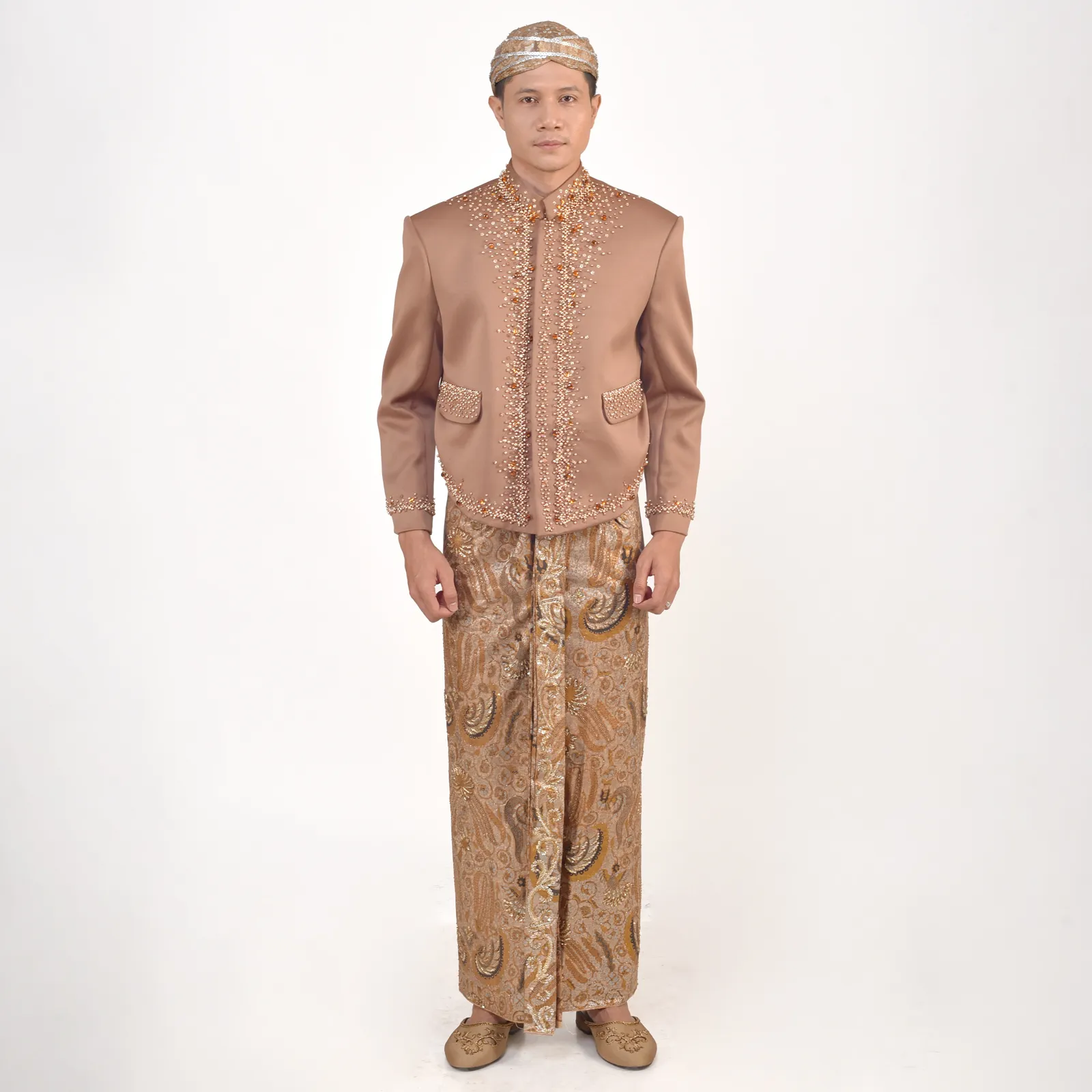 (BJ-167) Beskap Pengantin Coklat Payet Tabur