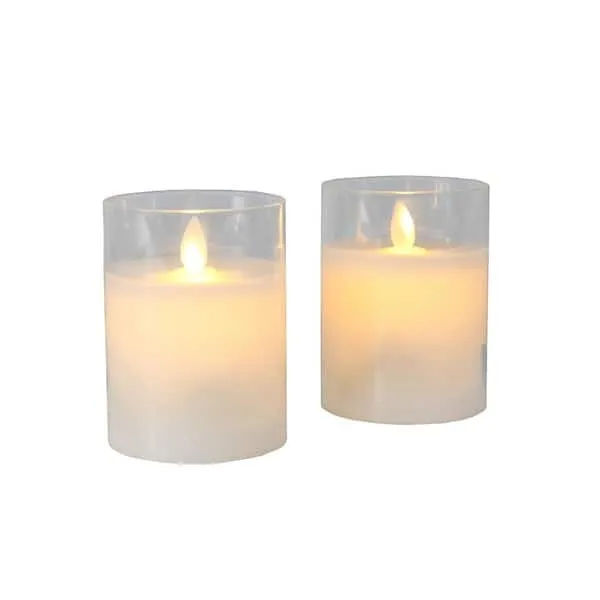 Glass votives with battery candles
