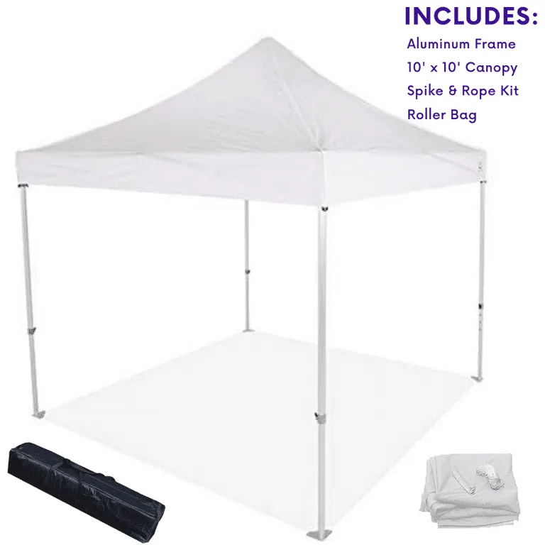 10' x 10' White Pop-up Tent (Weights Included)