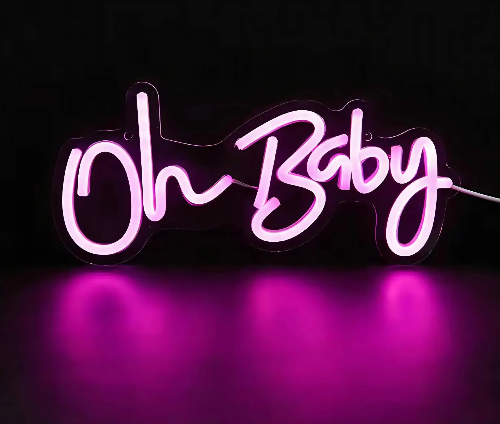 'Oh Baby' Neon Sign (blue/pink)