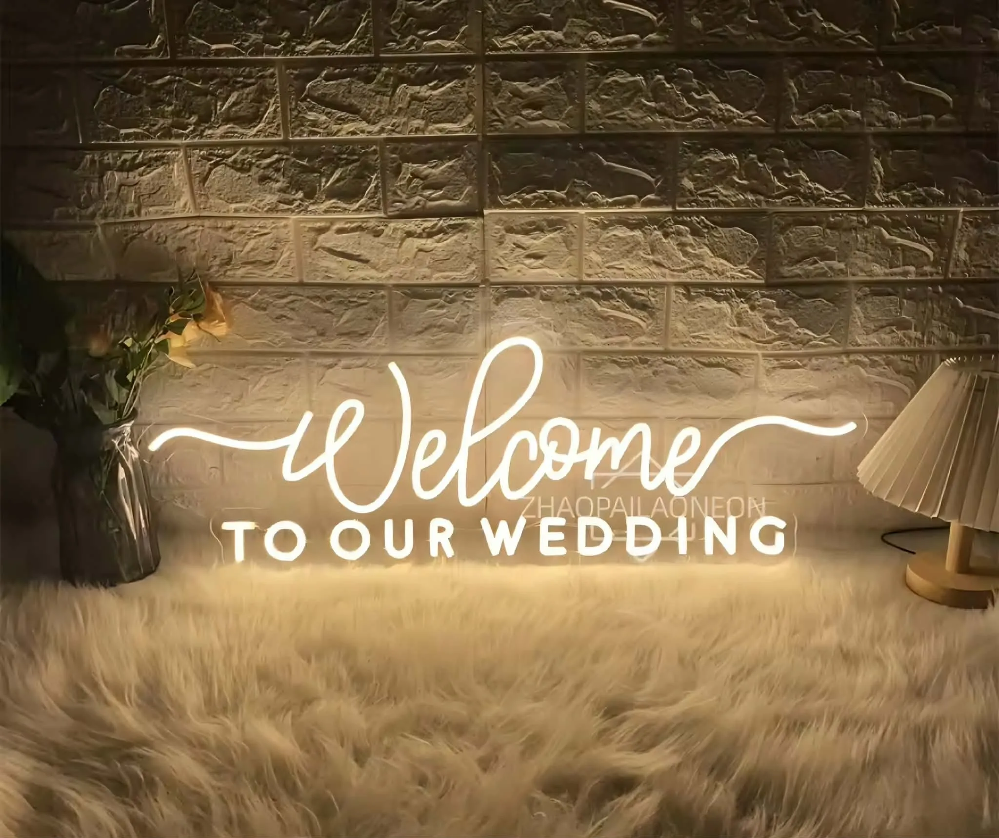 'Welcome To Our Wedding' Neon Sign