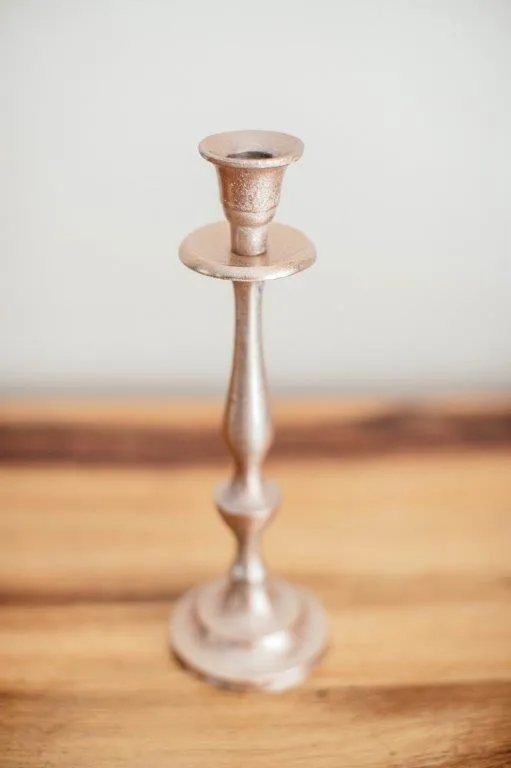 Ro005 Brushed Rose Gold Candle Stick 26cm