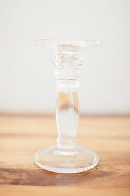 Gl027 Glass Lesley Candle Stick 20cm