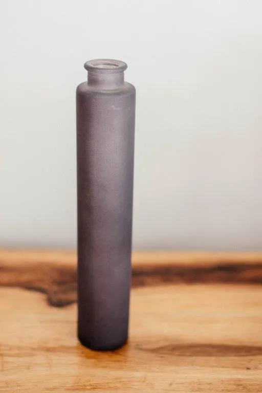 Bl008 Frosted Black Glass Vase Tall 31x6cm