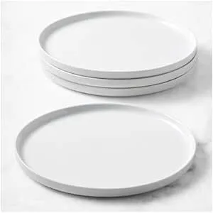 Cg030 Blanc de Blanc White Rimmed Dinner Plate