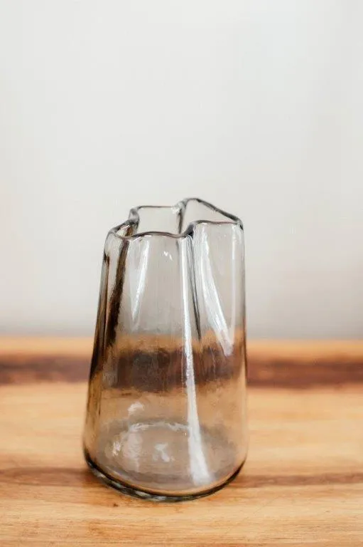 Bl012 Rippled Edge Glass Vase Medium 20x20cm