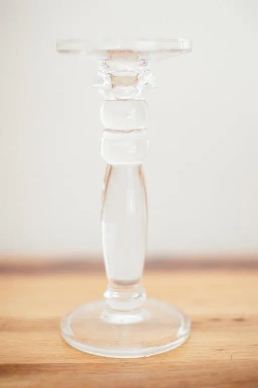 Gl028 Glass Lesley Candle Stick 24cm