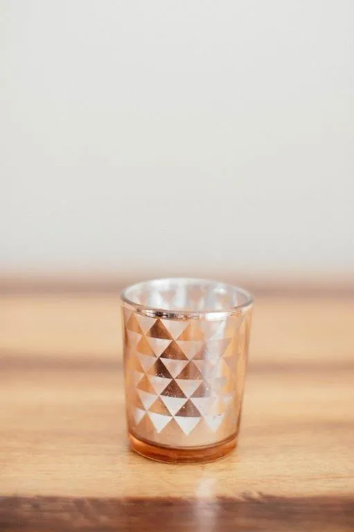 Ro015 Rose Gold Small Staggered Votive 7cm