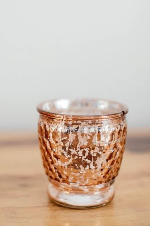 Ro016 Rose Gold Detail Votive 9cm