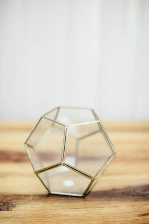 Go035 Geo Gold Round Flower House 