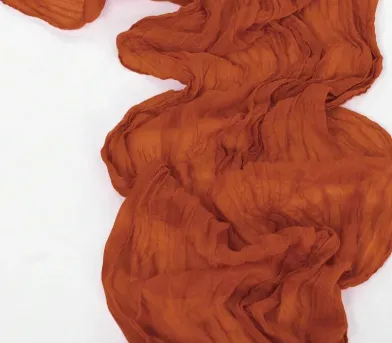 Tb011 Rust Crumpled Gauze Runner 4m