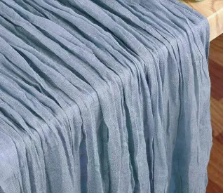 Tb008 Blue Crumpled Gauze Runner 4m