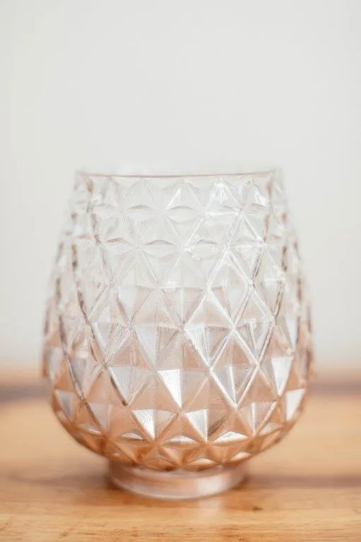 Ro021 Pink Bottom Tint Flower Vase 15cm