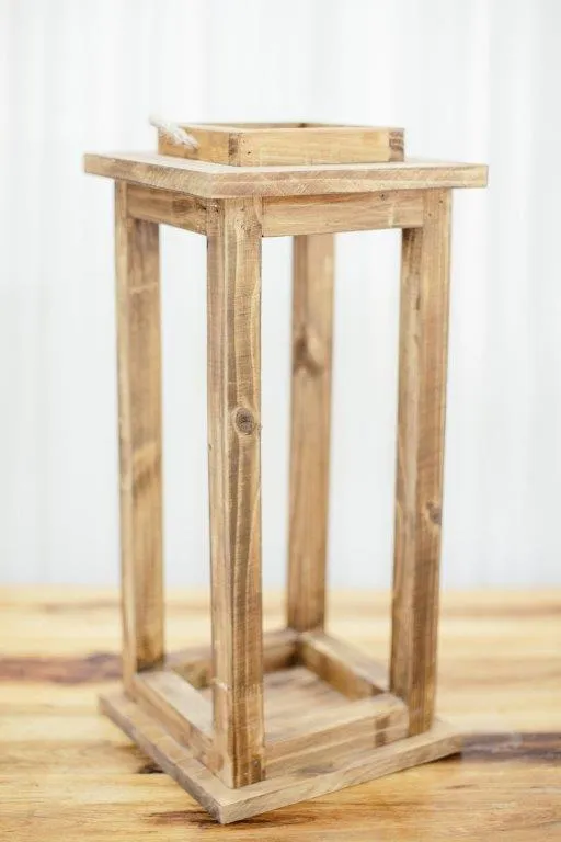 Na025 Large Wooden Lantern 56x25cm