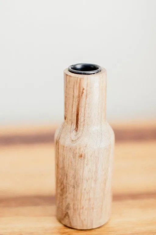 Na009 Wooden Dinner Candle Holder 15cm