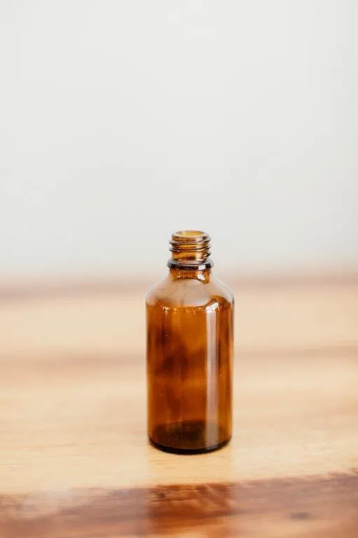 Na016 Small Brown Tint Glass Bottle 11cm