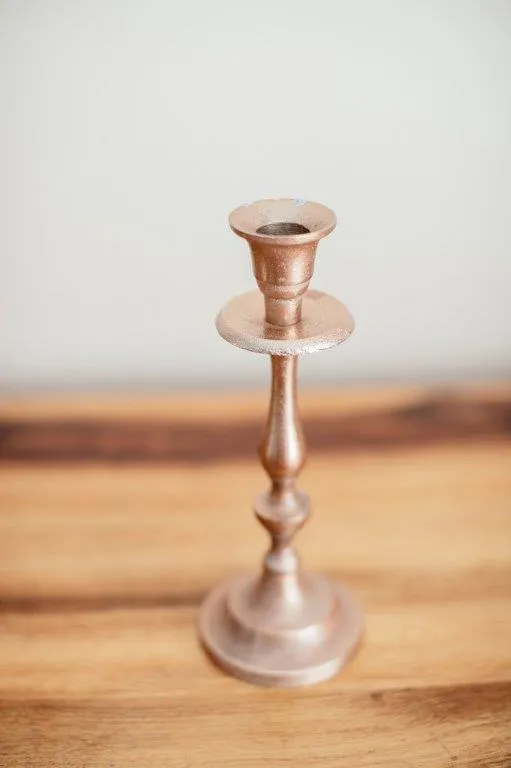 Ro004 Brushed Rose Gold Candle Stick 22cm