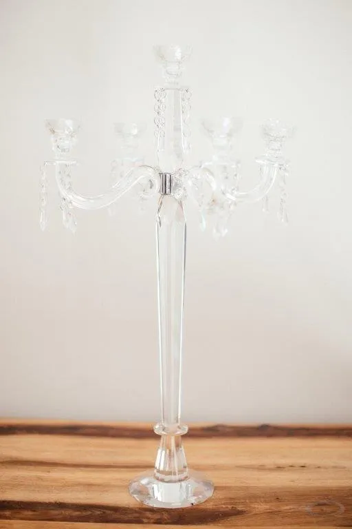 Gl035 Glass Crystal Candelabra 77cm