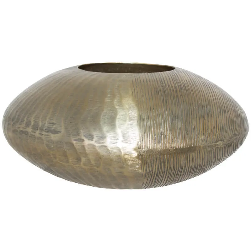 Go033 Alu Chisel Disc Vase 36x16cm