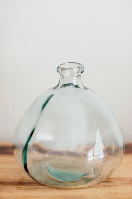 Gl008 Clear Organic Glass Vase 18cm