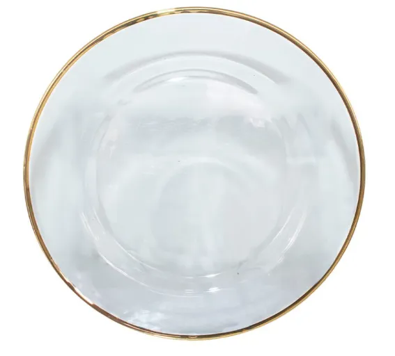 Cg027 Solito Glass Underplate Brushed Gold Rim