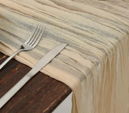 Tb010 Champagne Crumpled Gauze Runner 4m