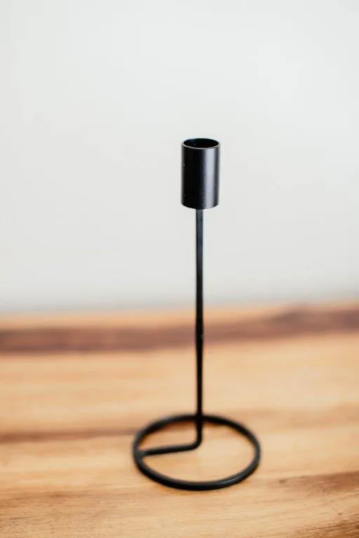 Bl030 Black Wired Candle Stick 24cm