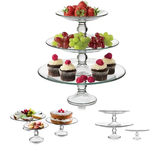 3-Tiered Glass Stackable Serving Stand