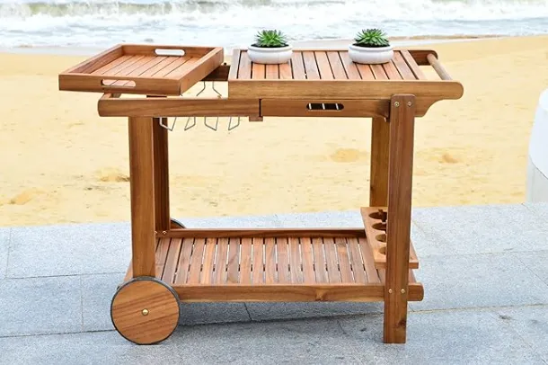 Teak Trolley/Beverage Cart