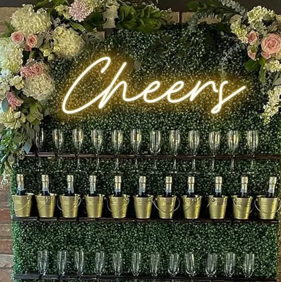 "Cheers" Warm White Neon LED Sign 