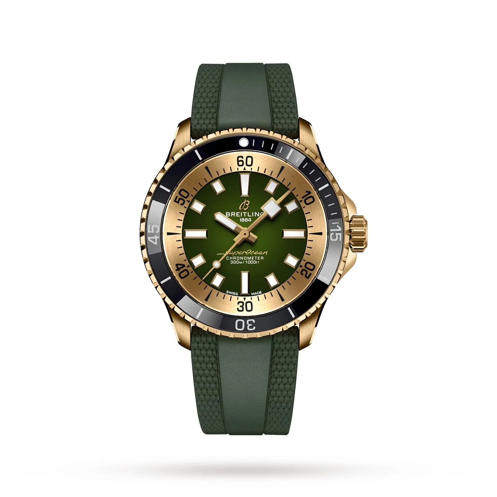 Breitling Superocean Automatic 42mm Bronze Green Rubber Strap Men’s Watch