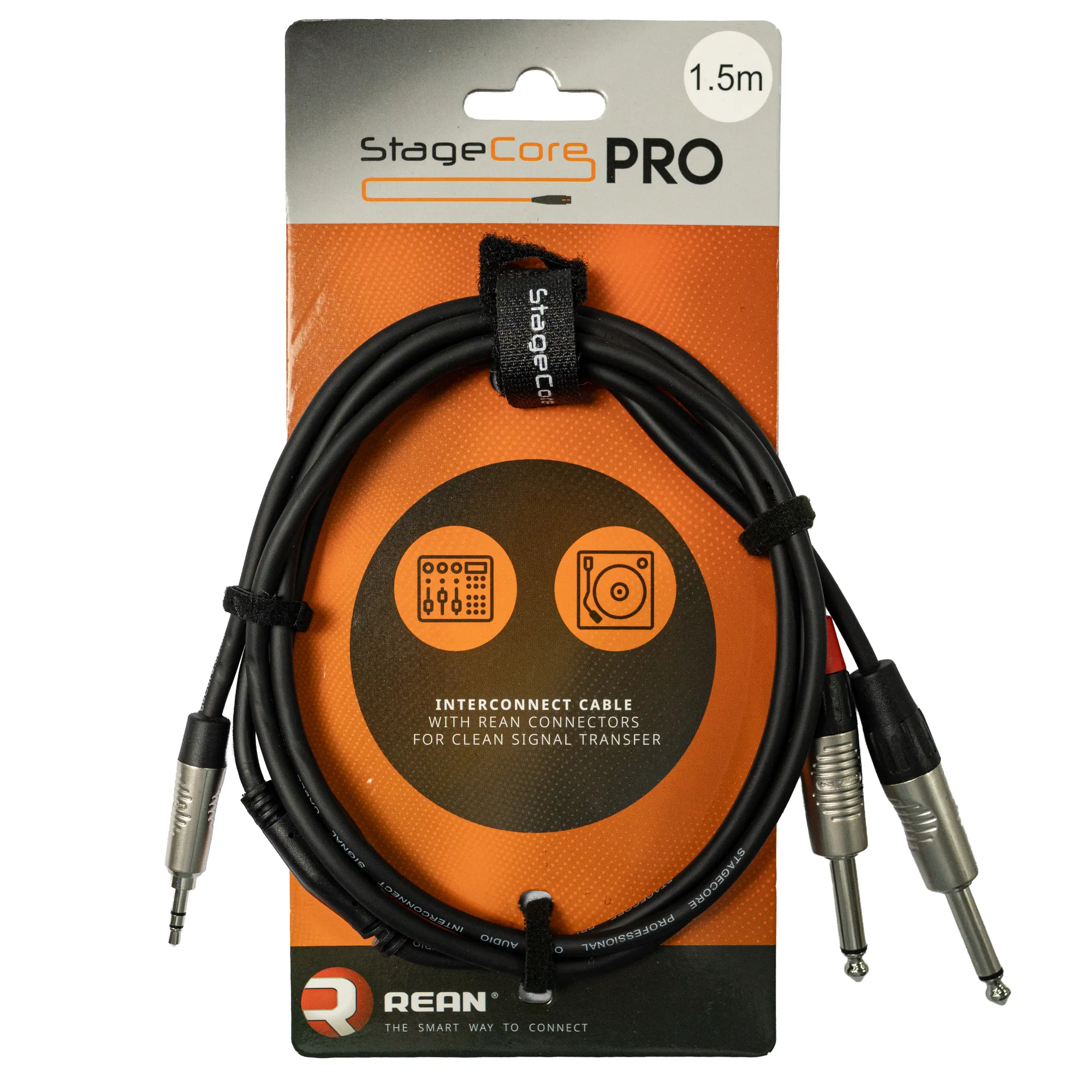 3.5mm Mini Jack - 2x 6.35mm Mono Jacks REAN Connectors