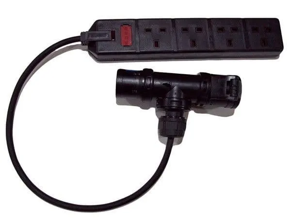 16A T-Connect to 4 Way 13A Socket Cable 1 Meter